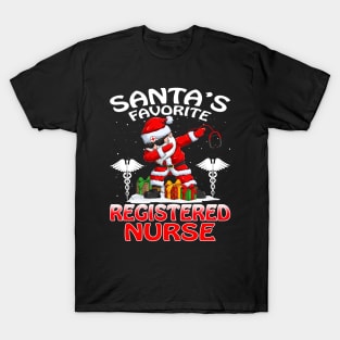 Santas Favorite Registered Nurse Christmas T Shirt T-Shirt